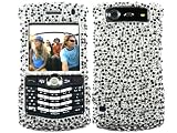 Leopard Silver Bling Rhinestone Faceplate Diamond Crystal Hard Skin Case Cover for Blackberry Pearl 2 8110 8120 8130
