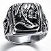 Kstyle Jewelry Mens Stainless Steel Ring, Biker, Silver, Black, Indian, KR2222