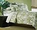 Tropical Print Bedding Palm Tree Green White Quilt Set Queen