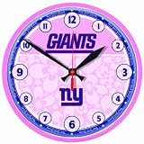 NFL New York Giants Round Clock "Pink Background"