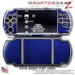 Carbon Fiber Blue and Chrome WraptorSkinz Skin and Screen Protector Kit fits Sony PSP 3000