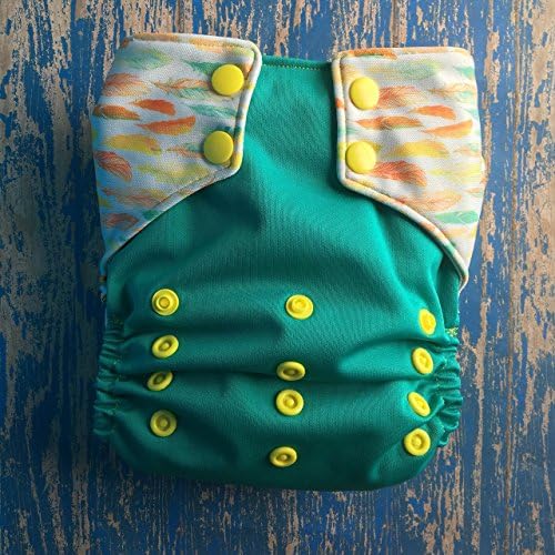 Watercolor Feathers Split Print Pocket Diaper