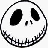 The Nightmare Before Christmas - Round Jack Skellington Face - Embroidered Iron On or Sew On Patch