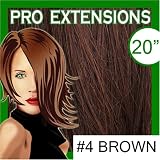 Pro Extensions 20" x 39" #4 Chocolate Brown 100% Clip on in Human Hair Extensions