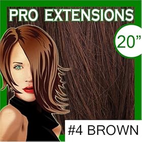 Pro Extensions 20″ x 39″ #4 Chocolate Brown 100% Clip on in Human Hair Extensions