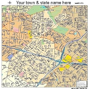 Buy Street and Road Map of Concord, Missouri MO - Printed poster size wall atlas of your home town