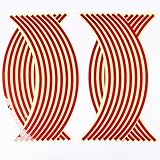 HIROMARUjp 反射 リムステッカー 17 18 インチ 8mm バイク2台分 4車輪分 レッド 籾井勝人