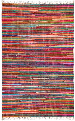 Extra Weave Mardi Gras Handwoven Cotton Multicolored Rug, 44 x 72 Inches