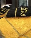 Armani International, Florenca Collection, Towels-Set in Coordinated Colors, European Made, Embroidered, Laced, Tasseled, 4-pcs