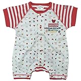 LoveLoveKids(ラブラブキッズ) 40/2天竺クマ顔マリンPtモンキーオール 70cm/レッド NO.KK-31-2685