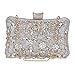 Tanpell Womens Crystal Evening Clutch Bag Wedding Purse Bridal Prom Handbag Party Bag Silver