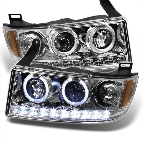 Spyder PRO-YD-DR94-HL-AM-C Dodge Ram 1 Piece Halo LED Chrome Projector Headlights Assembly (Sold in Pairs)