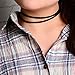WaMLFac 2pcs Girls Handmade Fashion Simple Style Black Velvet Pu Rope Leather Charm Tattoo Choker Necklace