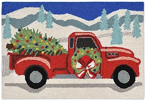 Handcrafted Trans-Ocean Front Porch Joy Ride 1-Foot 8-Inch x 2-Foot 6-Inch Indoor/Outdoor Door Mat With 80% Polyester/20% Acrylic And Non-Reversible