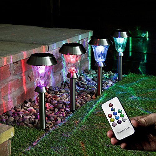 Best Offer Multi Coloured Solar Powered Garden Lights with Remote