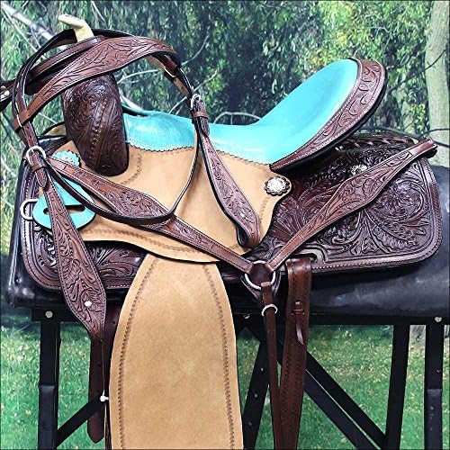 WESTERN BARREL RACING TRAIL PLEASURE HORSE RIDING SADDLE - BROWN/BLACK/VINTAGE BROWN
