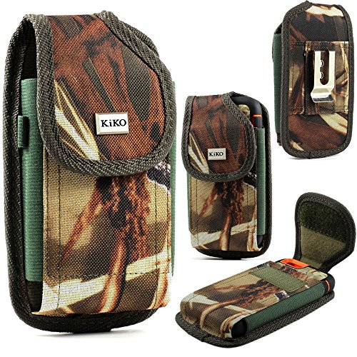 Apple iPhone 6 4.7 inch, Evo 4G LTE Camouflage Hunter Camo Design Premium Vinyl Leather Carrying Holster Belt Clip Loop Pouch Case Cover Fits Otterbox Defender Series and Lifeproof Cover on