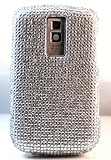 Silver Solid Color Sparkling Premium Luxury Rhinestones Full Diamond Bling Blackberry 9000 Bold Snap on Cell Phone Case