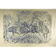 1891 BOISTEROUS OCTOBER WIND HUNTERS HUNT RIDERS PRINT