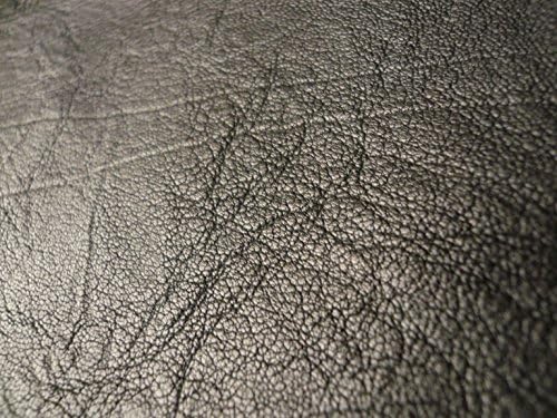 Ortu leather - lambskin leather hide distressed black - 5 sq ft (A)