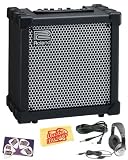 Roland CUBE-20XL 20-Watt 1x8-Inch Guitar Combo Amp Bundle with 10-Foot Instrument Cable, Headphones, Pick Card, and Polishing Cloth
