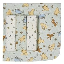 Crown Crafts Classic Pooh&trade; Receiving Blankets 4-pk. - Sage