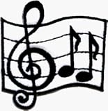 Music Notes - Embroidered Iron On or Sew On Patch