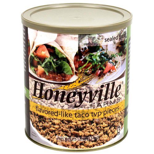 Taco Flavored Textured Vegetable Protein TVP - 2.5 Pound Can