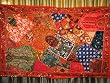 Tapestry-Orangered Bead Vintage India Decor Sari Tapestry Wall Hanging Throw 70x44
