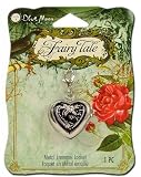 Blue Moon Beads - Fairy Tale - Metal and Enamel Jewelry Locket - Heart - Black and Silver