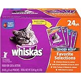 WHISKAS TENDER BITES Favorite Selections Variety Pack Wet Cat Food 3 Ounces (Pack of 24)