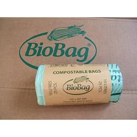 10 Litre Food Waste Cornstarch Kitchen Caddy Liner 100% Biodegradable & Compostable