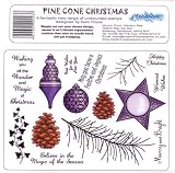 U-Mount Unmounted Rubber Stamp Sheet Pine Cone Christmas
