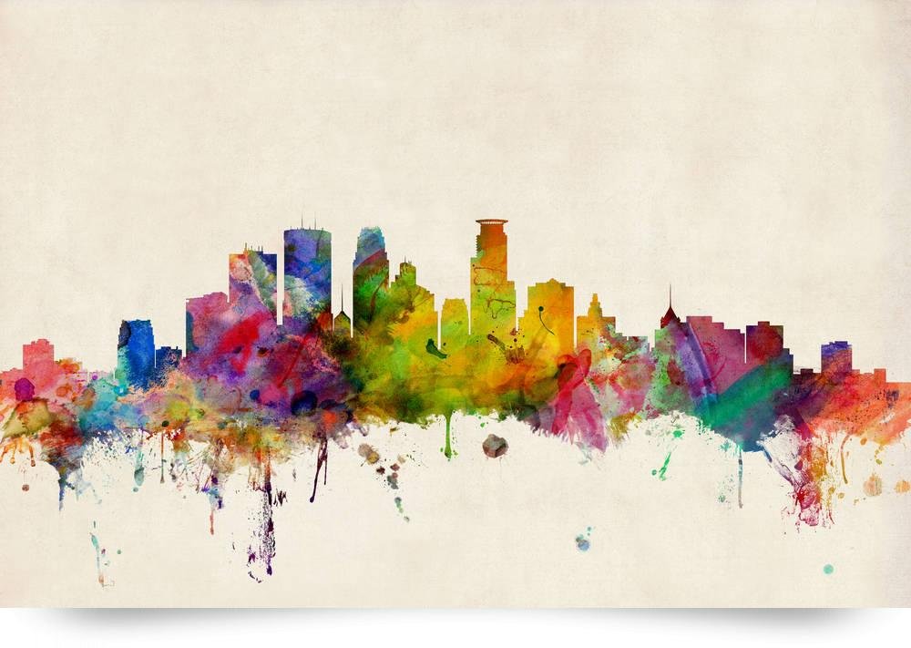 Amazon.com: Minneapolis Minnesota Skyline (Giclee Art Print ...