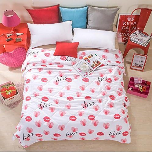 Home Comfortable 100% Cotton Comforter for Summer Air-Conditioning Quilt 1PC (70" x 86", Kiss)