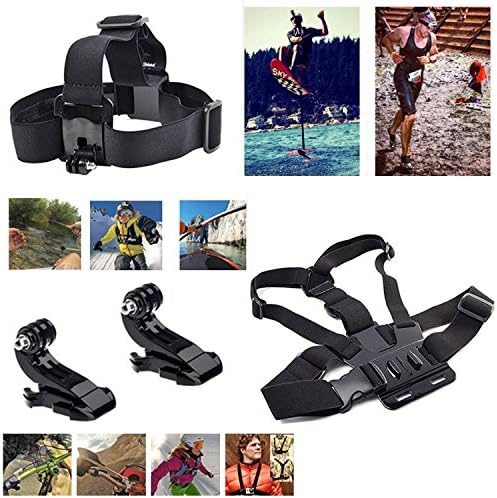 USAbestdeal® 12-in-1 Outdoor Sports Essentials Kit for GoPro Hero4 Silver Black Hero 4 3+ 3 2 in Parachuting Swimming Rowing Surfing Skiing Climbing Running Bike Riding Camping Diving Outing Any Other Outdoor Sports, Head Belt Strap Mount + Chest Belt Strap Mount + Extendable Handle Monopod + Car Suction Cup Mount Holder + Floating Handle Grip + 2 PCS Tripod Mount Adapter + 2 PCS Gopro Surface J-Hook + Bike Handlebar Mount Holder + Rotating Adjustable Wrist Mount + Universal Phone Holder