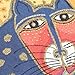 Brentwood Laurel Burch 18-Inch Embroidered Tapestry, Blue Cat with Red Face, Orange