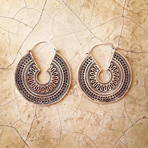 Silver Coloured Earrings, Boho Earrings, Tribal Earrings, Hoop Earrings, Gipsy Earrings, Tribal Belly Dance Jewellery.