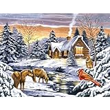 Reeves Snow Scene Acrylic Painting Set by Numbers, Large