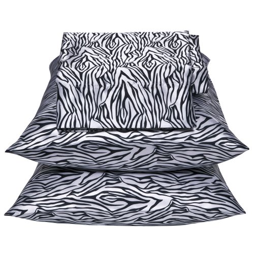 Satin Zebra Print Sheet Set
