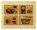 LAURENCE DAVID 4 PANIERS PIQUE NIQUE 14.25X17.75 LEISURE BROWN BEIGE ART PRINT D744