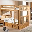 Explorer Full Full Mission Bunk w/ 3 Drawers: Desk Hutch & Chair, TV Stand by Factory Bunk Beds