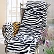Blancho Bedding - [Zebra White] Micro Mink Fur Throw Blanket w/ 14.5 OZ filling (50 by 70 inches)