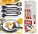 StarPack Basics XL Silicone Kitchen Utensil Set (6 Piece), High Heat Resistant to 480°F, Hygienic One Piece Design, Large Non Stick Spatulas & Serving Utensils (Gray Black)