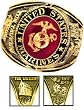Marines Ring - 18K Heavy Gold Electroplated Ring with Stone - USMC Veteran Ring.