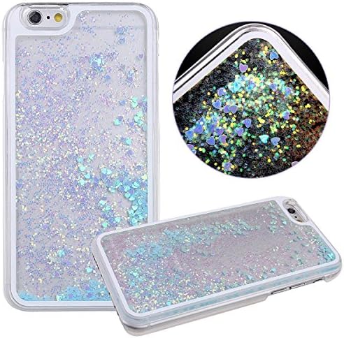 iPhone 6 Plus Case, SUPVIN® iPhone 6 Plus Cover 5.5" (2014 Version),Liquid Case for iPhone 6 Plus,Case for iPhone 6 Plus,Hard Case for iPhone 6 Plus, Fashion Creative Design Flowing Liquid Floating Luxury Bling Glitter Sparkle Love Heart Hard Case for Apple iPhone 6 Plus with 5.5 inch Screen (Heart: Purple)