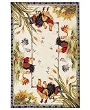 Safavieh Chelsea HK56A Roosters White Area Rug, 5 6 Round
