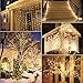 Nofonda 300led Window Curtain Icicle Lights String Fairy Light Wedding Party Home Garden Decorations 3m*3m (Warm White)