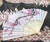 Cherry Blossom Silk Fans (Set of 18) - Baby Shower Gifts & Wedding Favors