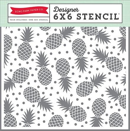 Echo Park Stencil 6"X6"-Pineapples